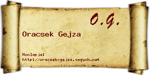 Oracsek Gejza névjegykártya